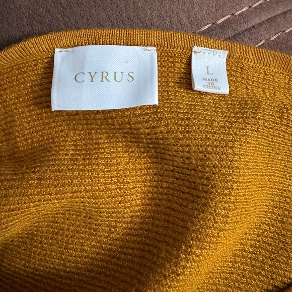 Cyrus Women’s Golden Crew Neck Rib Knit Dolman Sleeve Sweater Size L - Picture 3 of 8